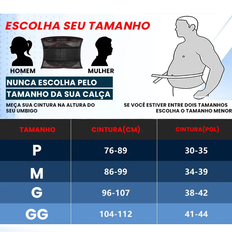 Cinto de Suporte Lombar Leve e Respirável