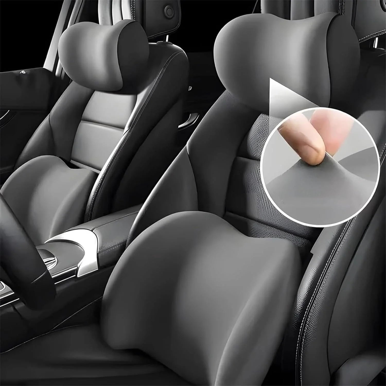 Travesseiro Lombar para Carro com Apoio de Cabeça e Proteção Cervical