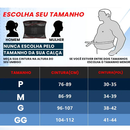 Cinto de Suporte Lombar Leve e Respirável