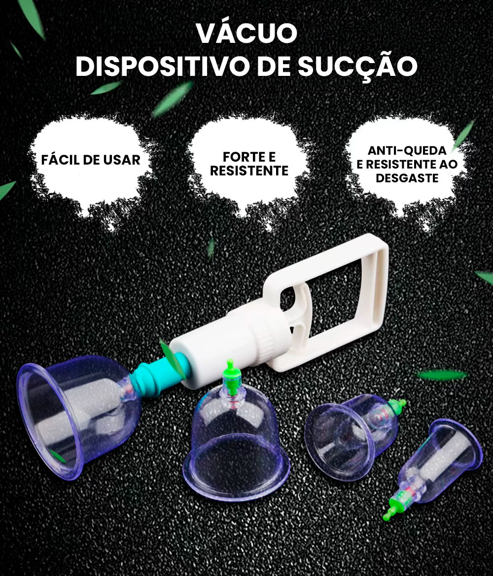 Kit Peças de Ventosaterapia com Pistola de Sucção