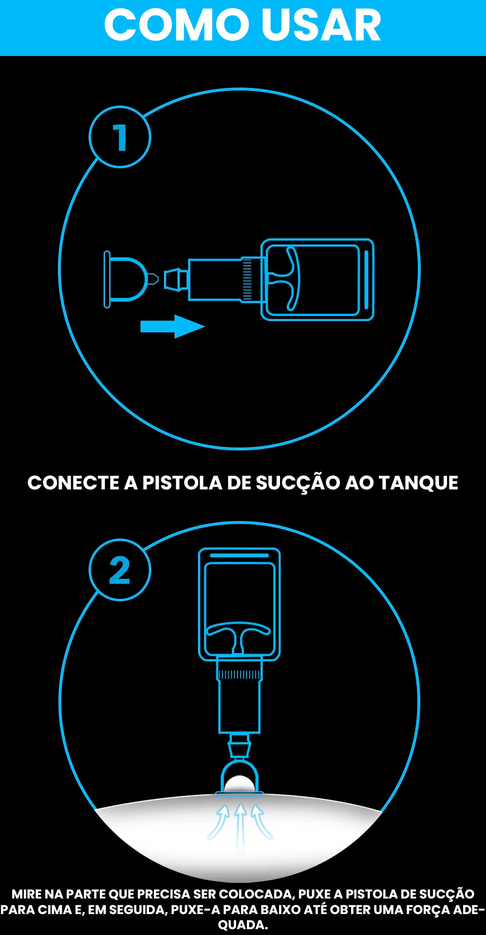 Kit Peças de Ventosaterapia com Pistola de Sucção