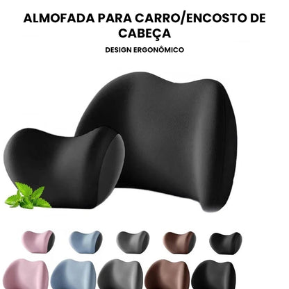 Travesseiro Lombar para Carro com Apoio de Cabeça e Proteção Cervical