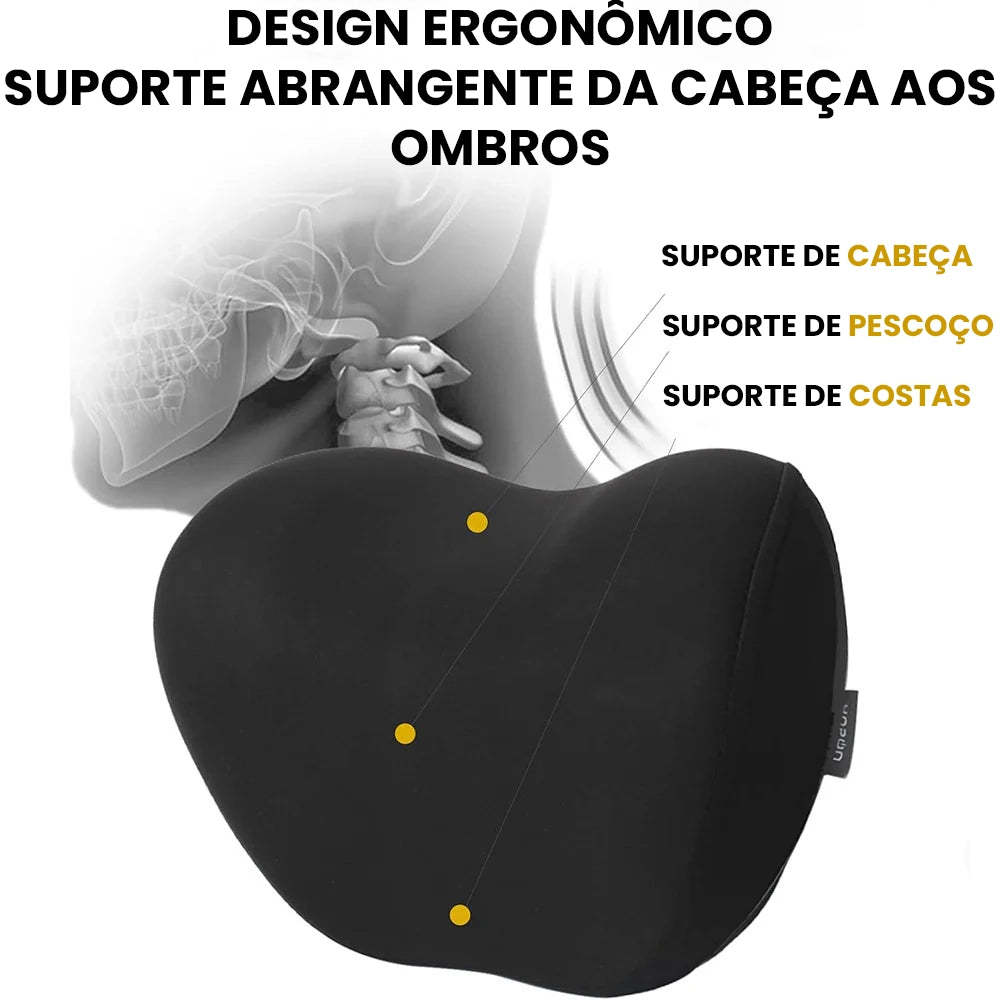 Travesseiro Lombar para Carro com Apoio de Cabeça e Proteção Cervical