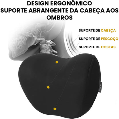 Travesseiro Lombar para Carro com Apoio de Cabeça e Proteção Cervical