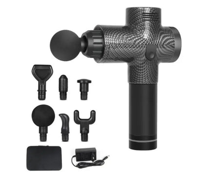 Pistola de Massagem Muscular Em Fibra Recarregável