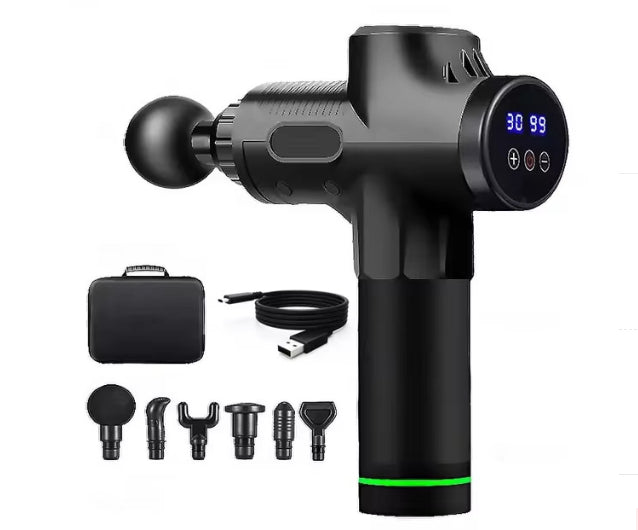 Pistola de Massagem Muscular Em Fibra Recarregável