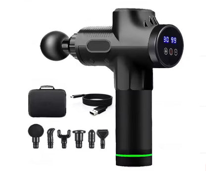 Pistola de Massagem Muscular Em Fibra Recarregável